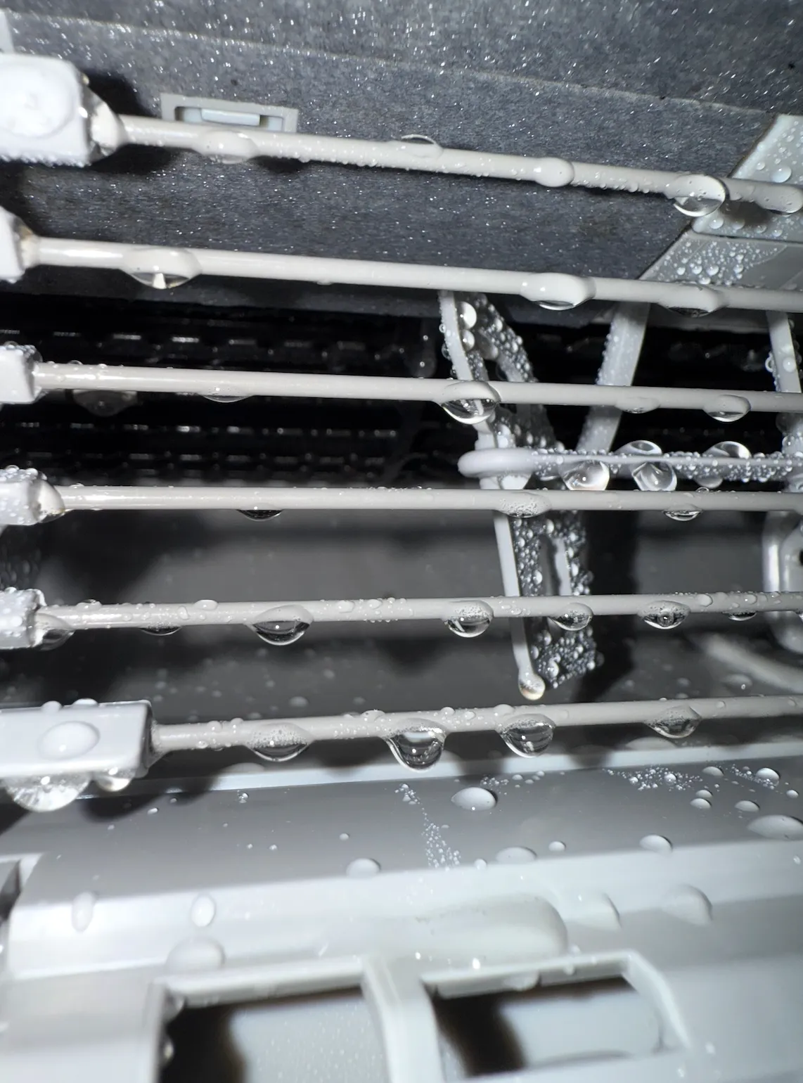 The same style of mini-split interior clean and wet after a professional deep cleaning